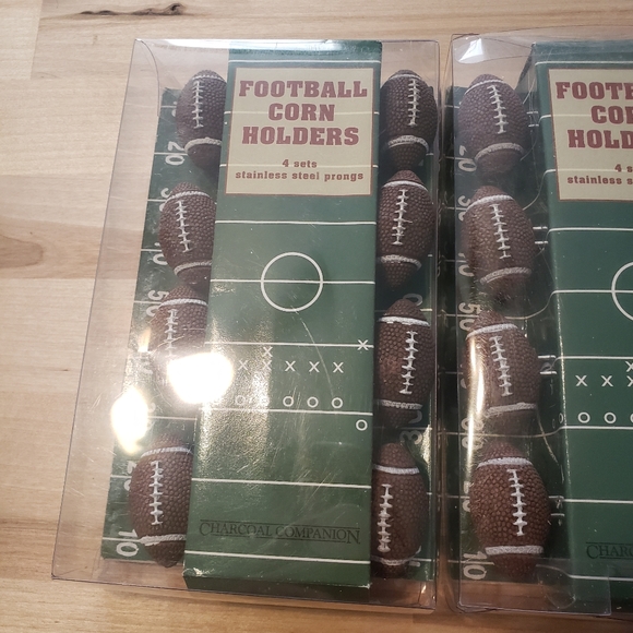 FOOTBALL CORN HOLDERS STAINLESS STEEL PRONGS (2 BOXES SET OF 8) 2014 COMPANION - Picture 5 of 10